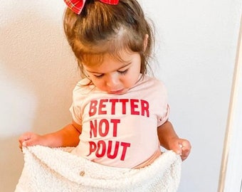 Better Not Pout Pink and Red Toddler Graphic Tee image 0