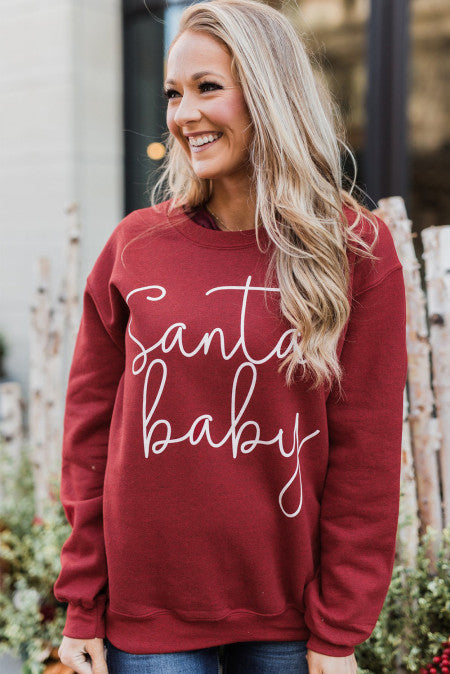Santa Baby Red Graphic Sweatshirt image 0