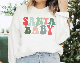 Santa Baby Multi Color Graphic Sweatshirt image 0