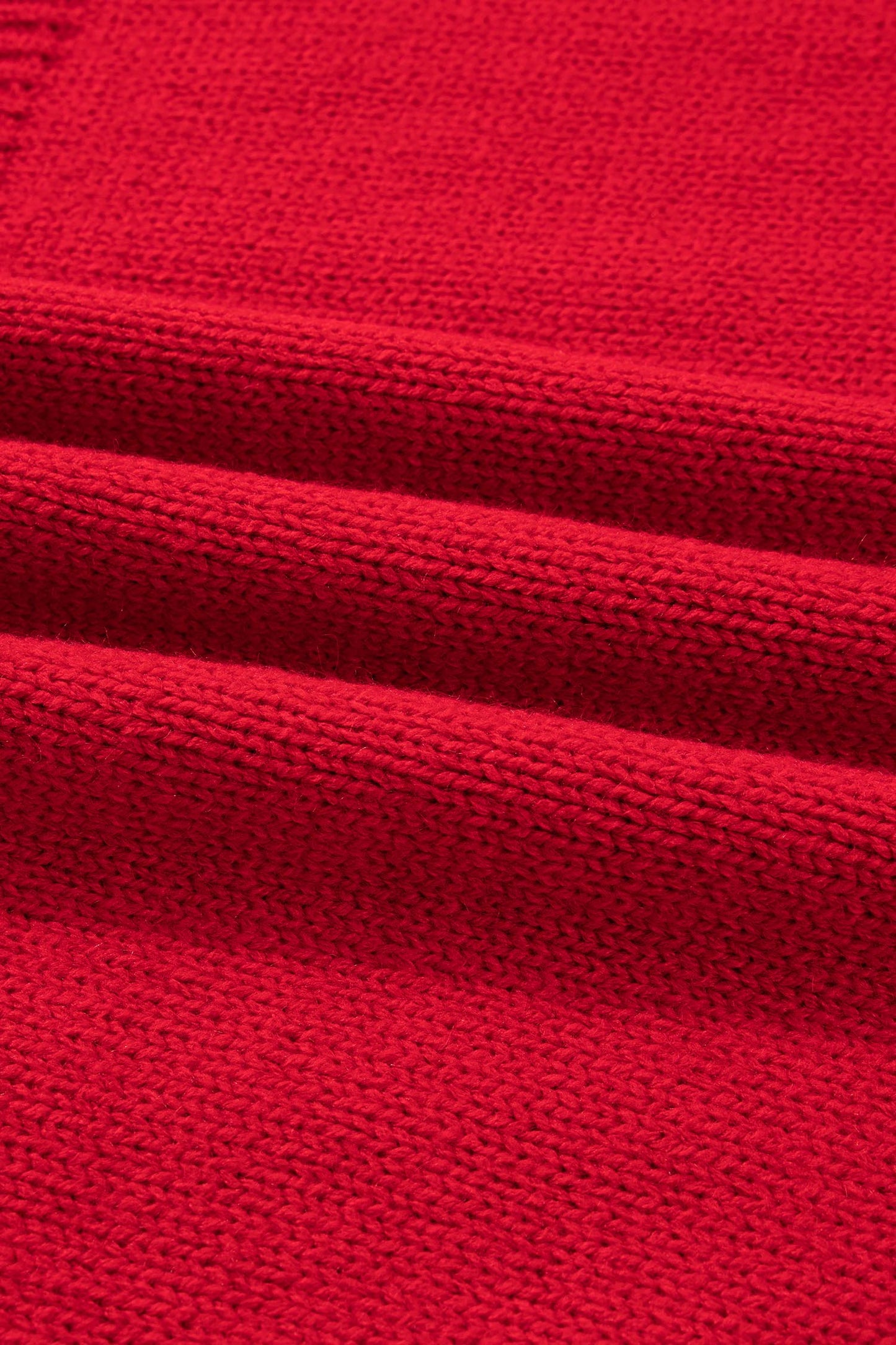 Fiery Red Festive Bow Backless Bubble Sleeve Sweater